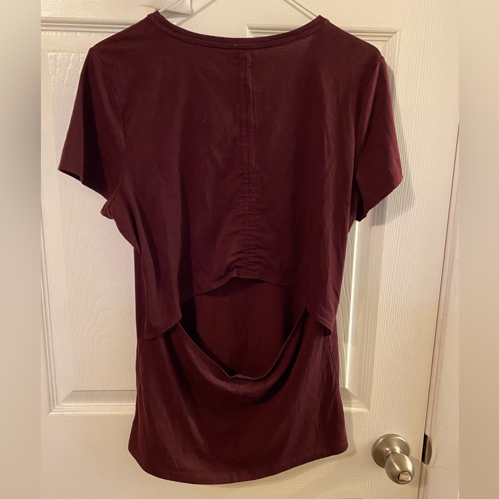 Athleta Encore Ruched Open Back Shirt